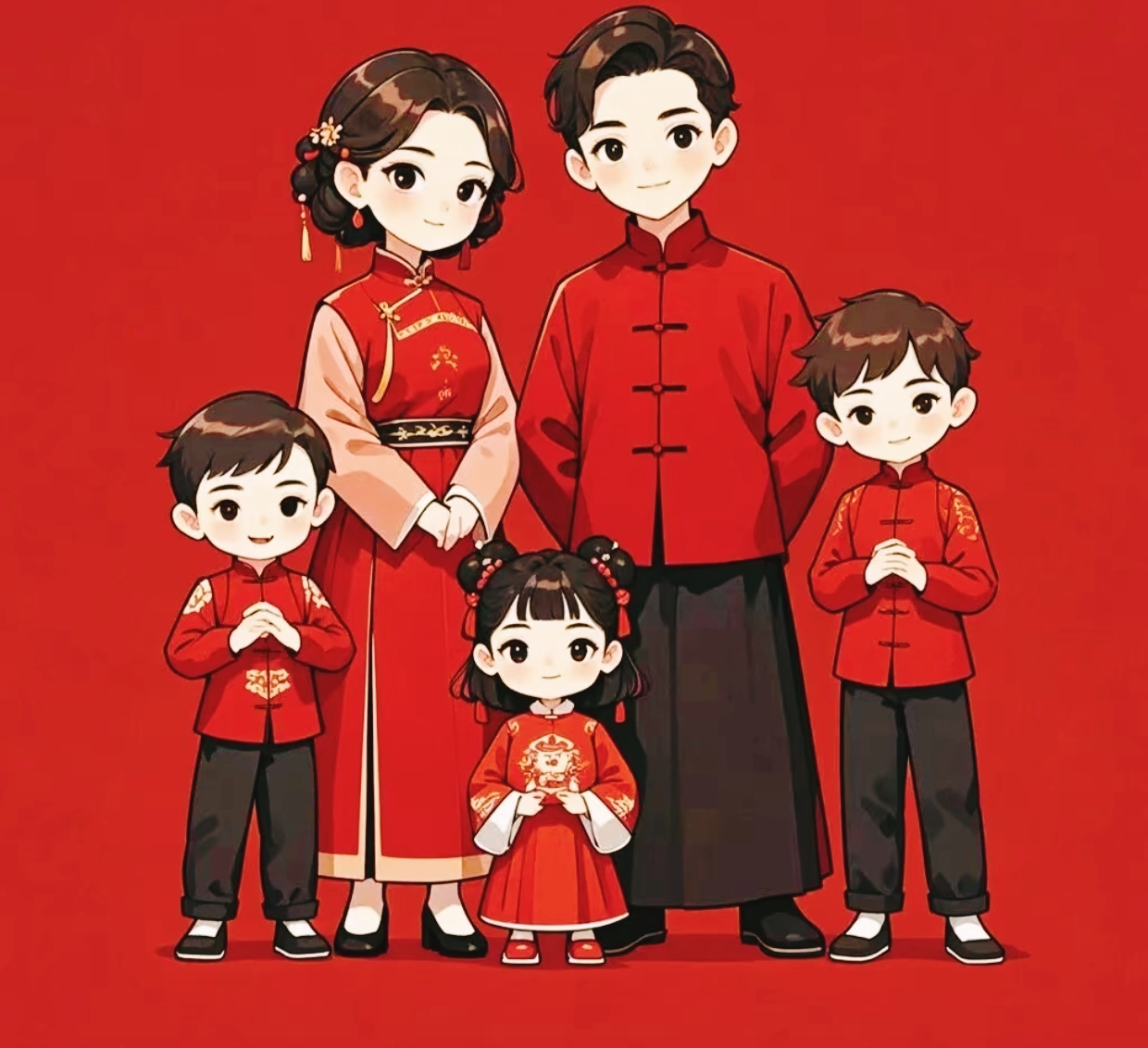 你的新年全家福头像来了 适用一孩