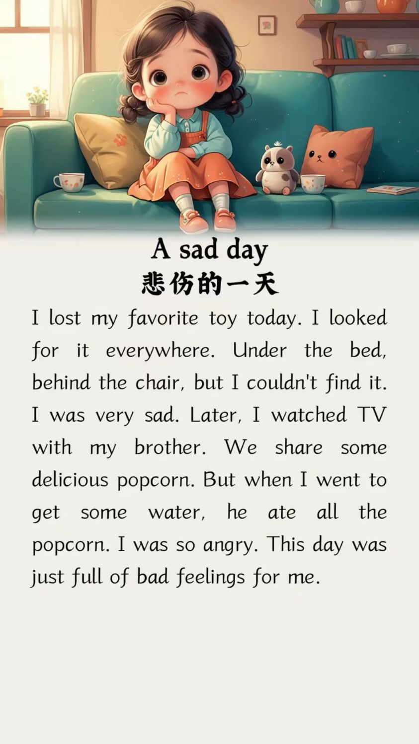 每日轻松跟读少儿英语《a sad day》