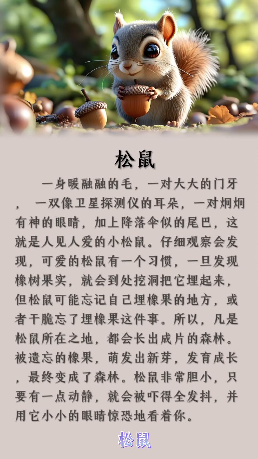 每日晨读之美文篇,今日主题《松鼠》