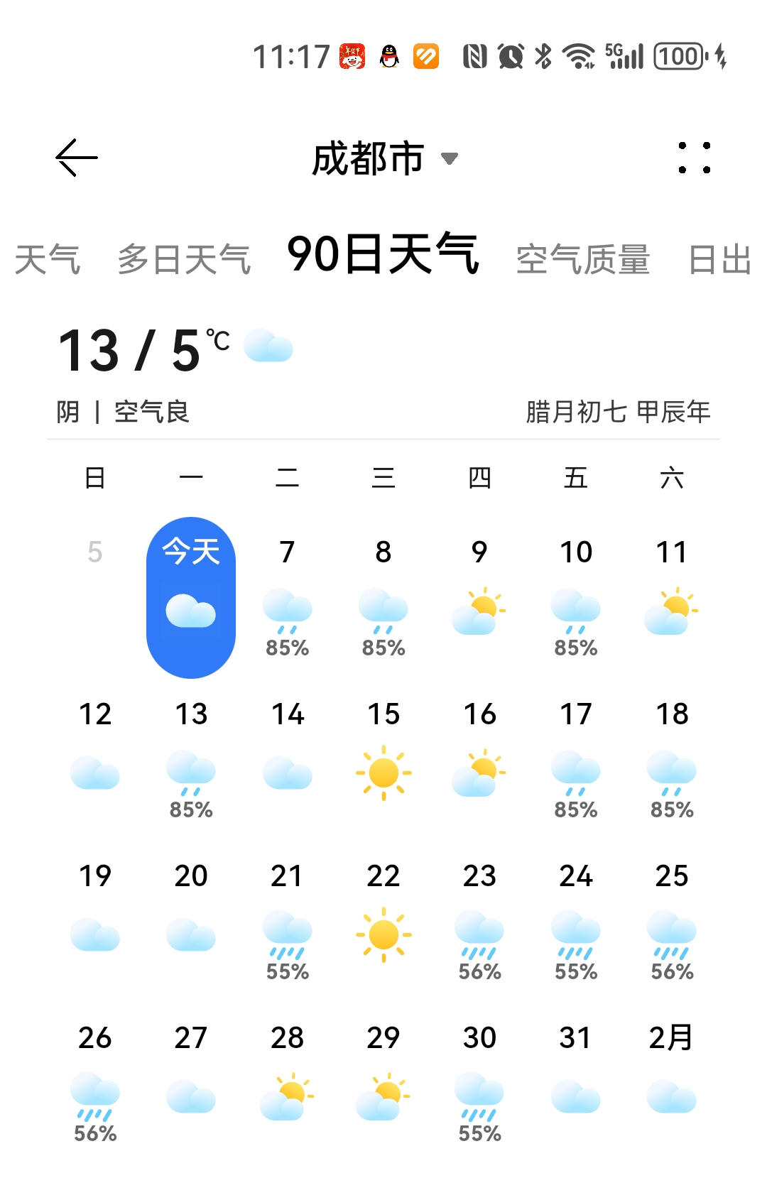 月份天气