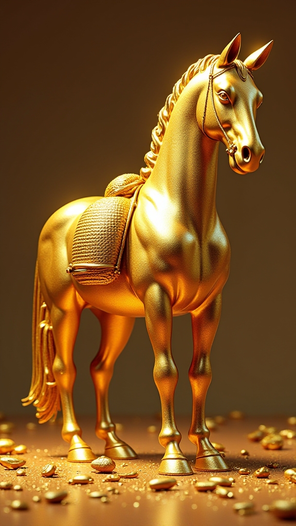 金马踏云送财宝,财运亨通福星照,美好生活节节高