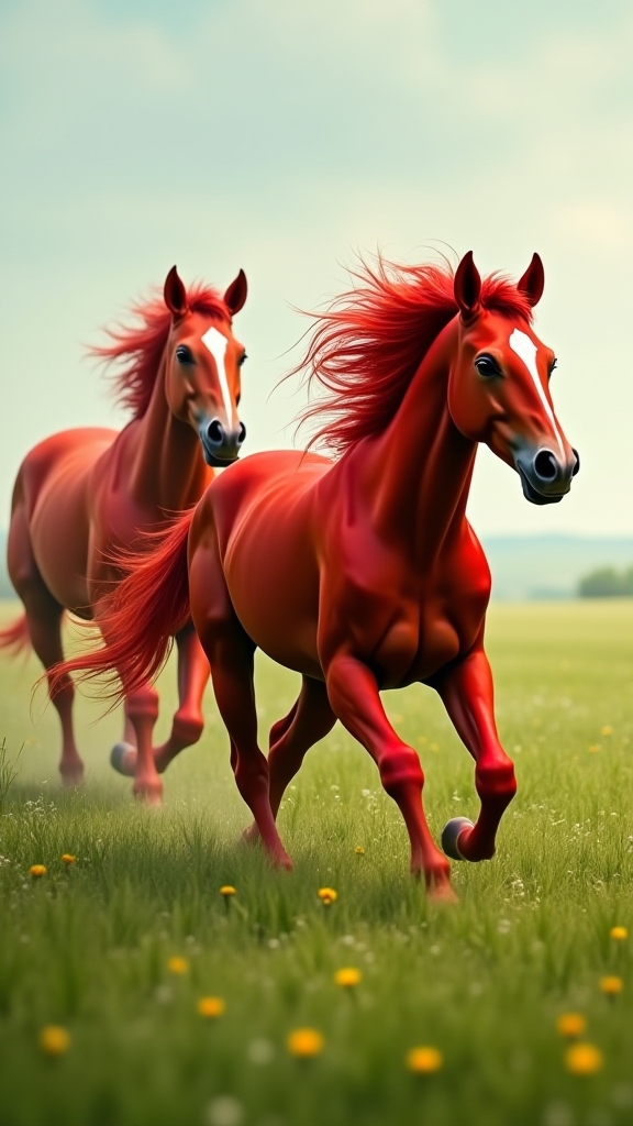 骏马身躯在风中划过一道壮丽的风景