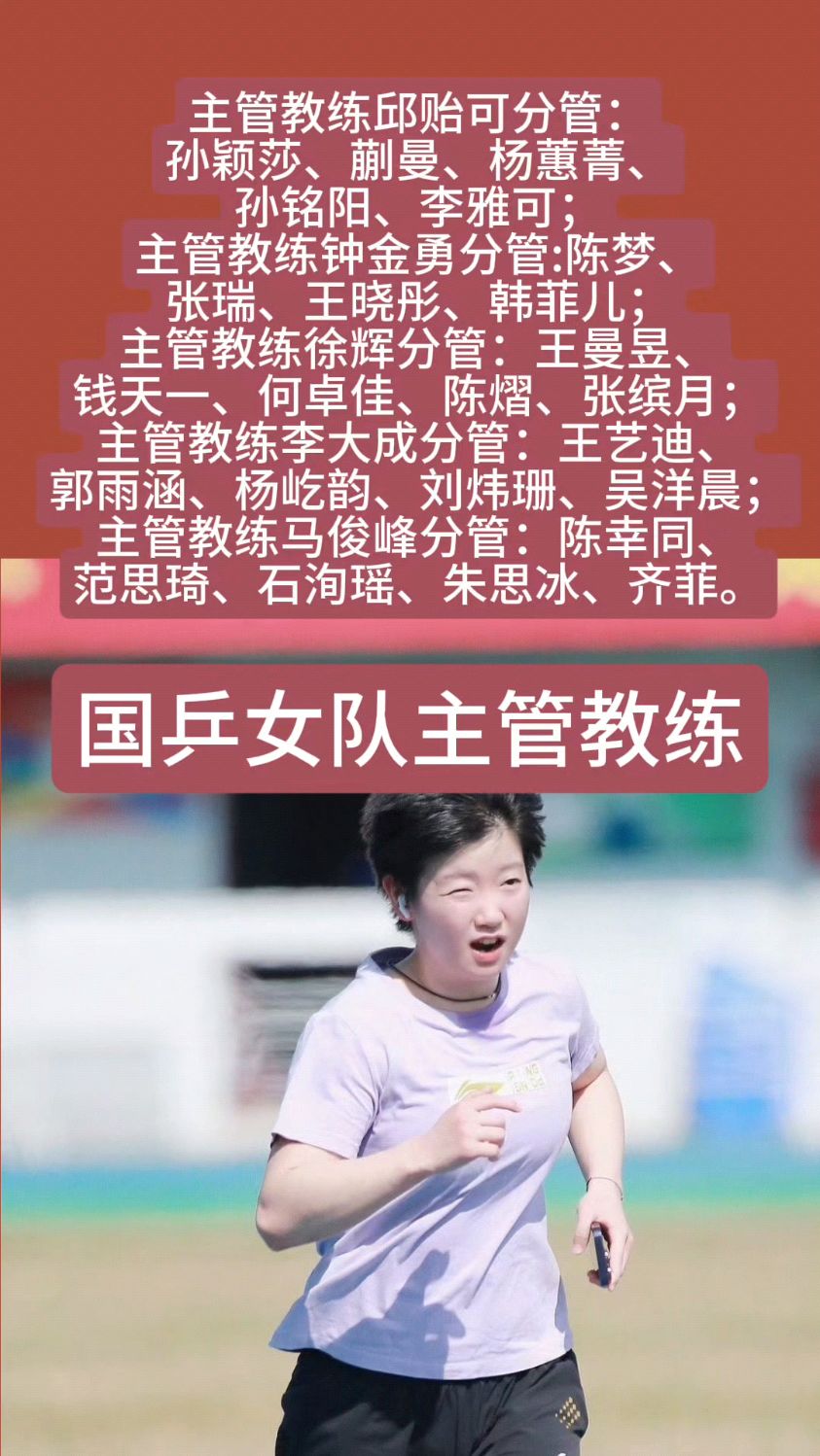 孙颖莎王曼昱陈梦鸽子的教练是谁