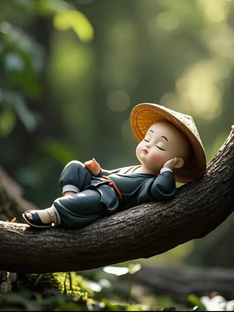 睡在菩提树上的小和尚
