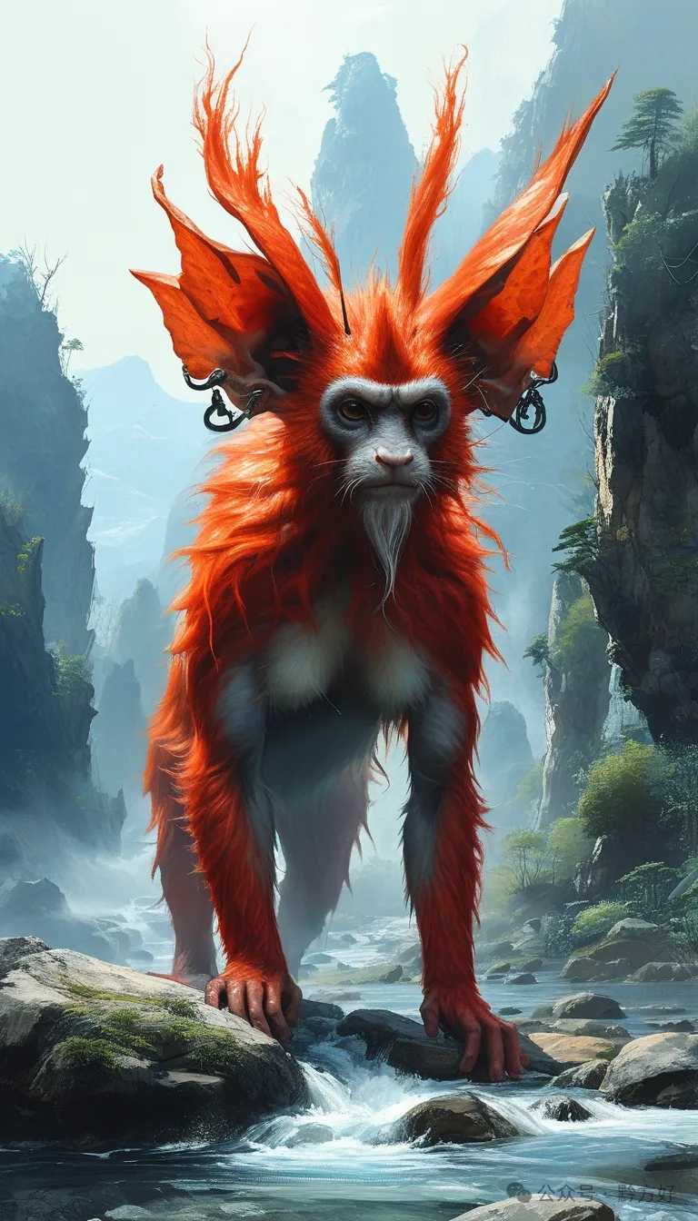 有兽焉,其状如禺而四耳,其名长右,其音如吟,见则郡县大水