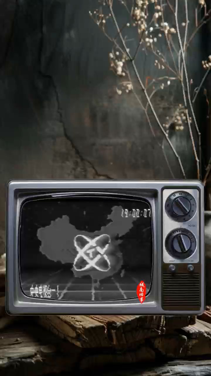 1990年农村老家,春节期间一家人看着新闻联播,黑白电视机