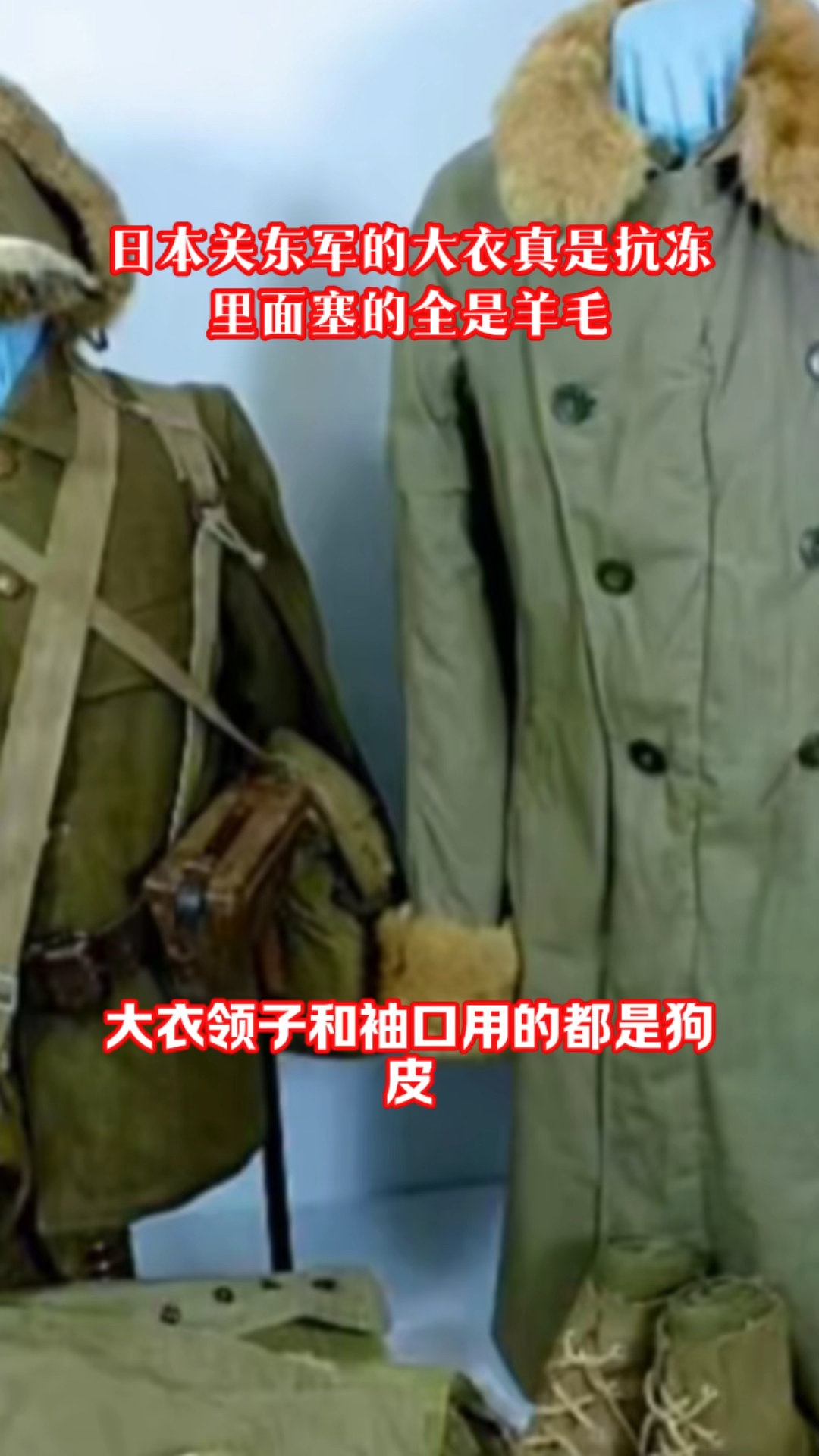 日本关东军的大衣真是抗冻,里面塞的全是羊毛