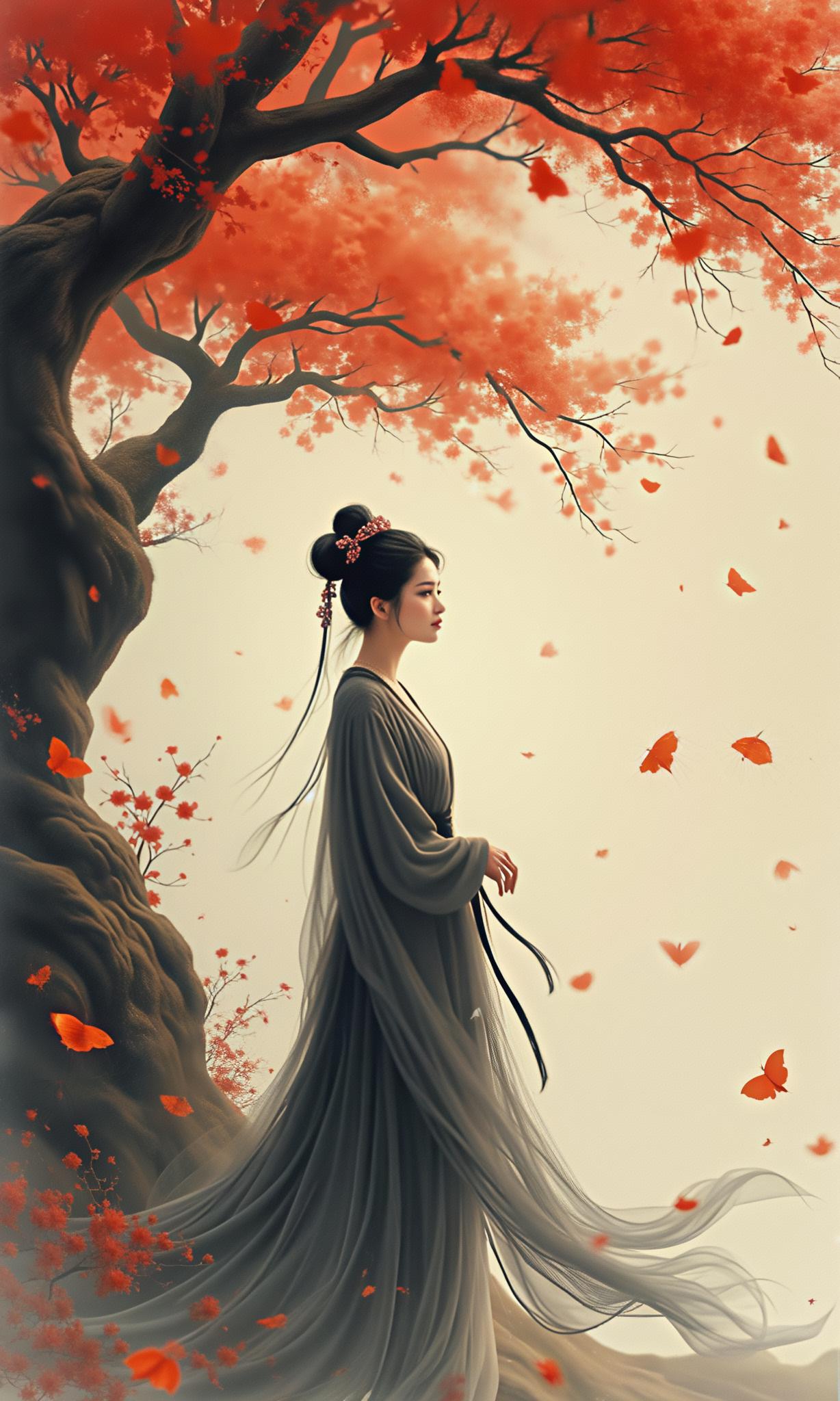 寒假ai学季# 在悠悠古韵中,古代女子踏上修仙之路,一袭仙袂飘飘,心怀