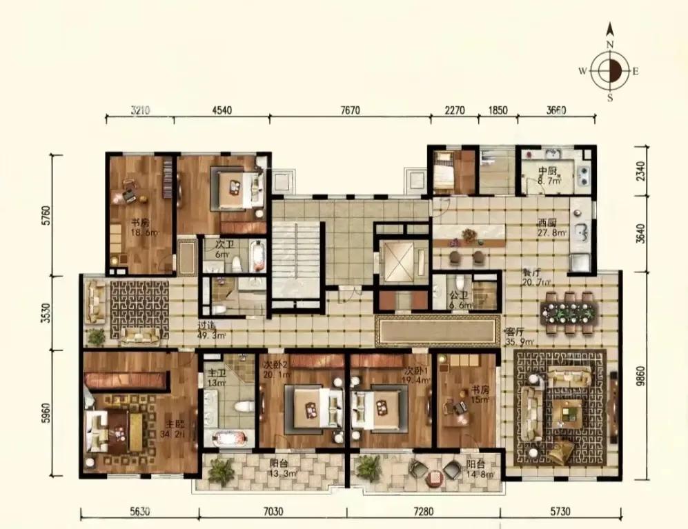 太过于漂亮了,功能却如此丰富,这完全是一个多功能的华丽大平层,建筑