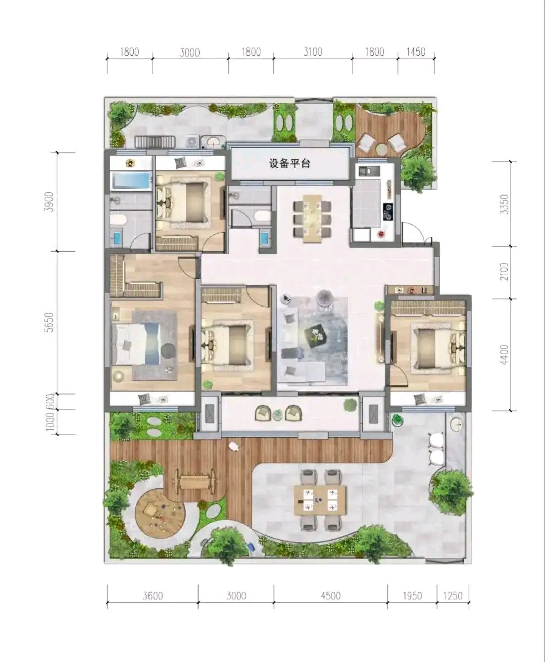 这房子也太拉风了吧,面积不是很大,只有150多平米,南向的空中庭院可以