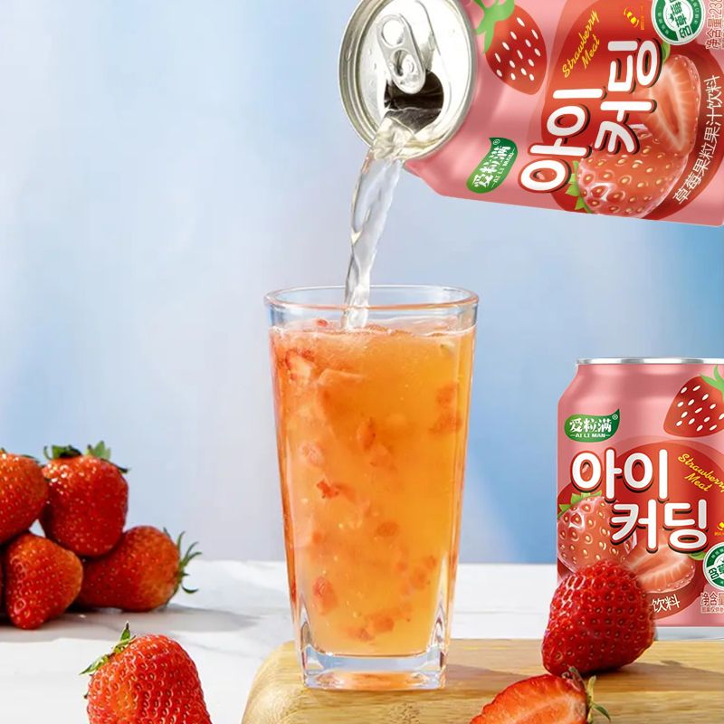 果香四溢,草莓果粒果汁,网红饮品的新宠