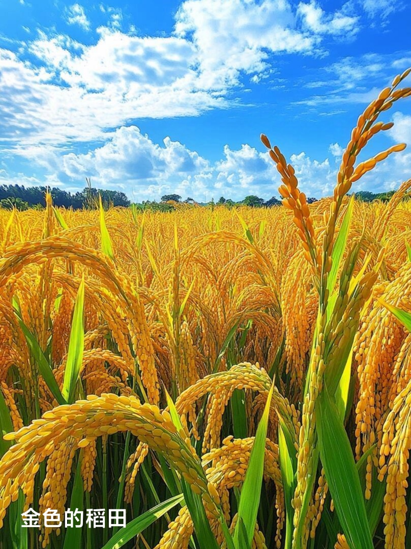 哇,这金色的稻田简直美翻了!这金黄的稻田真是让人心旷神怡!