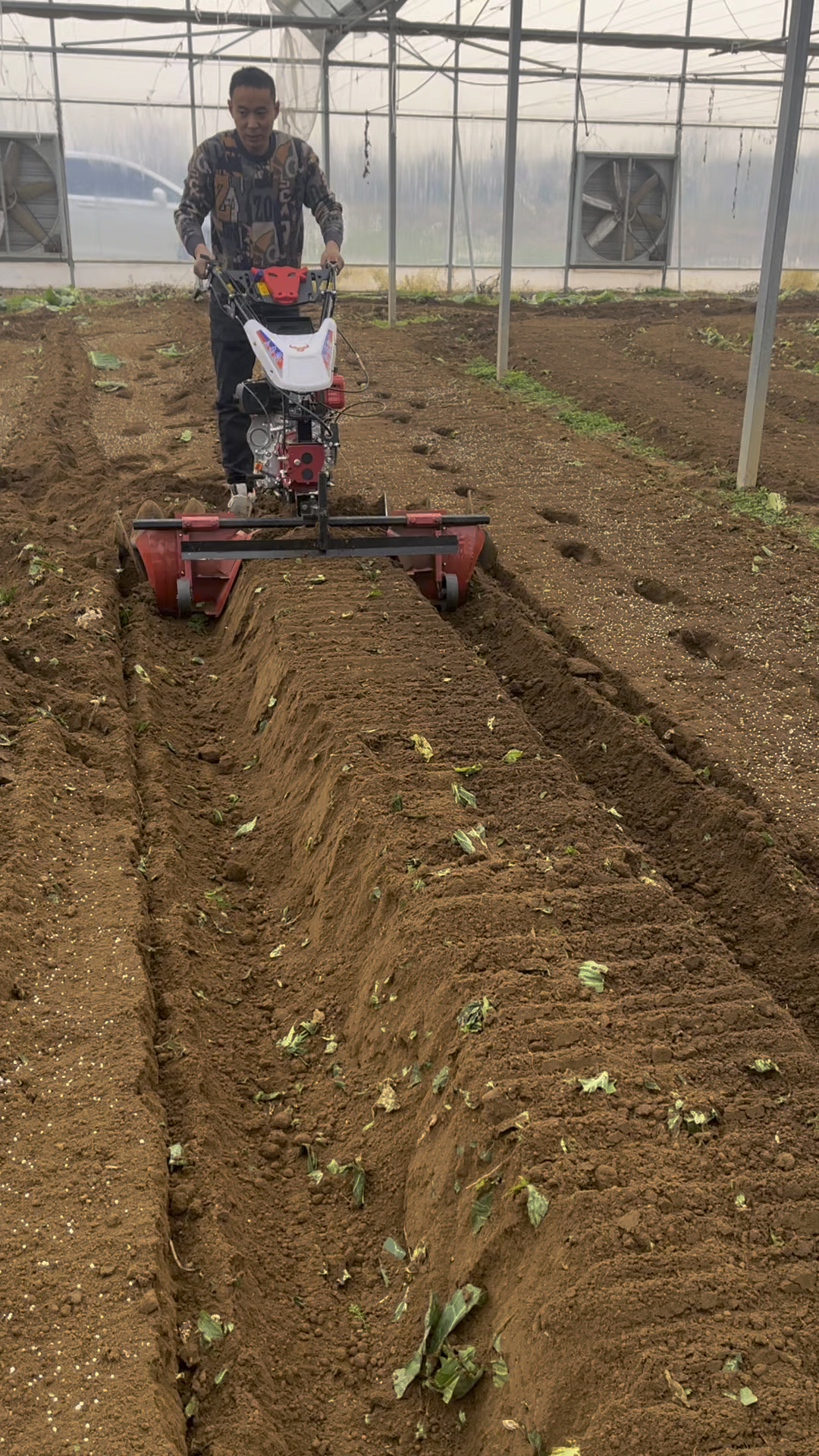 大棚蔬菜起垄机,一小时一个大棚,起垄高度和宽度可以调节