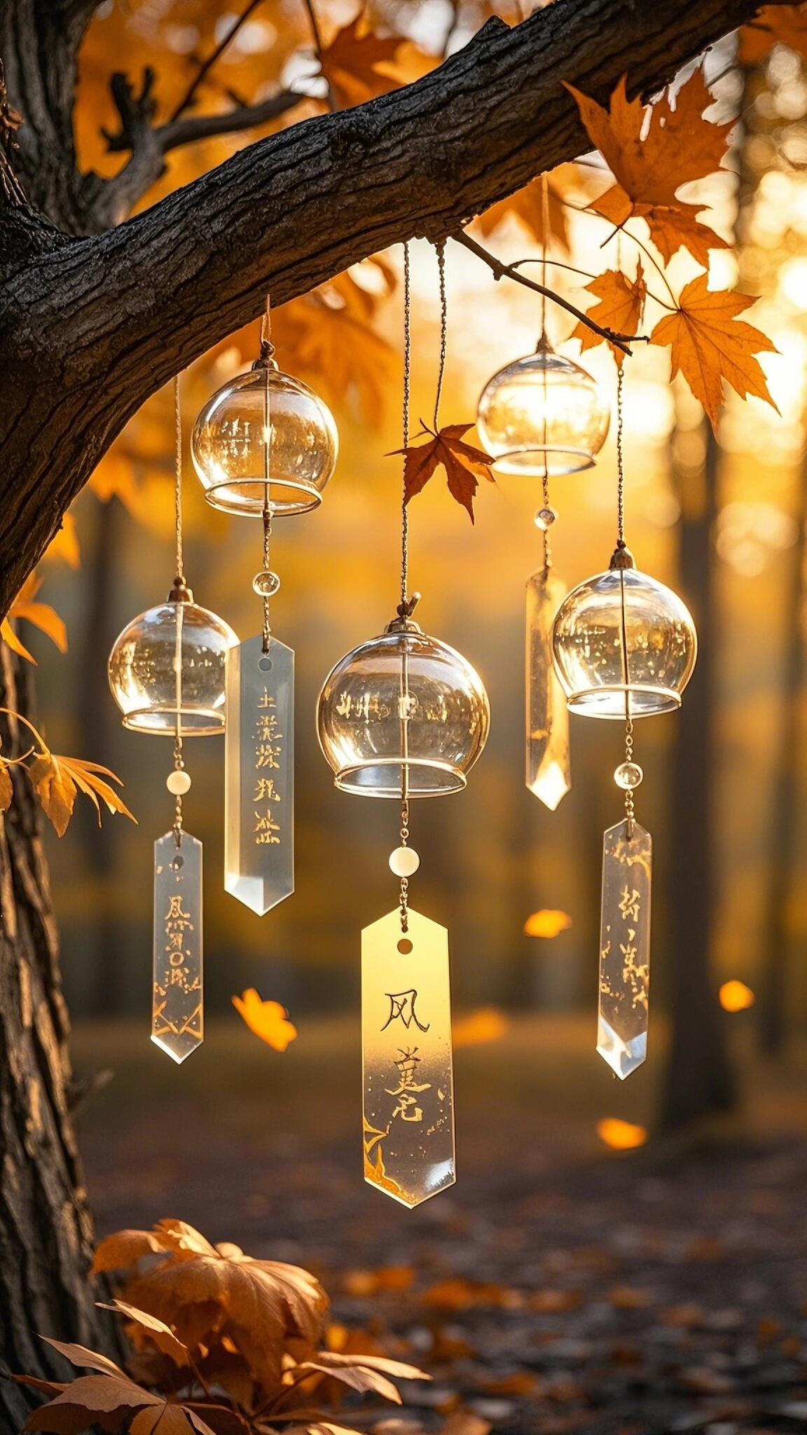 黄叶风铃轻摇,仿佛秋天的呢喃细语.#动态连更挑战