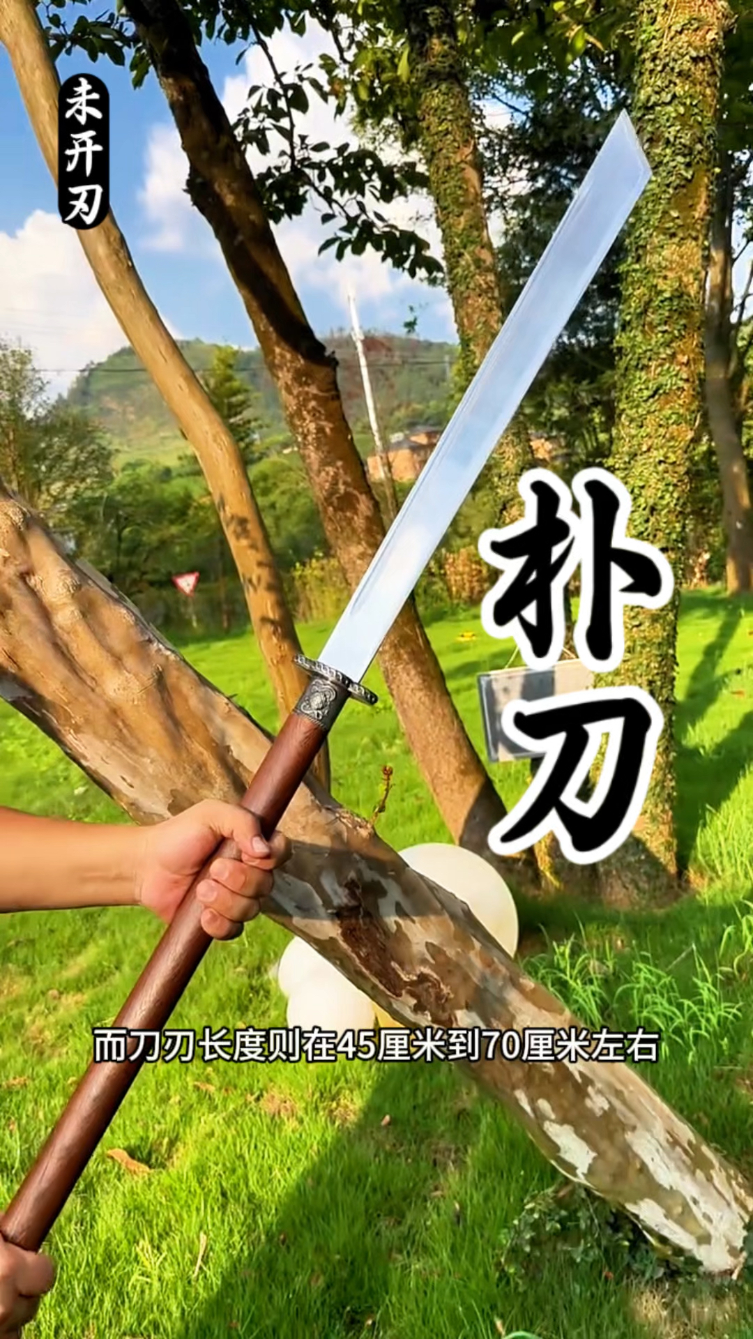 朴刀,亦称双手带,长柄,霸气,虎虎生风,工艺品未开刃