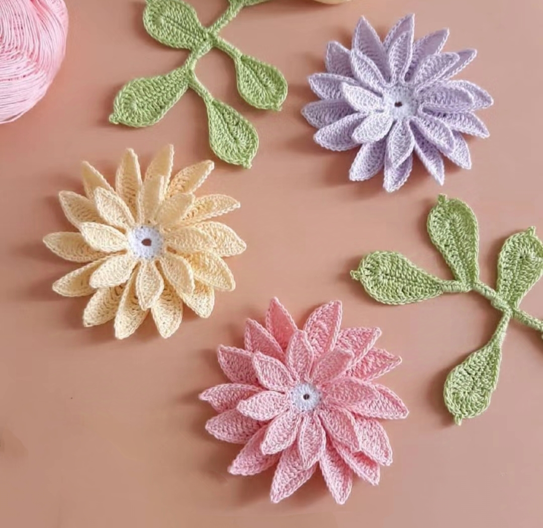 钩编立体花艺,附图解#动态连更挑战