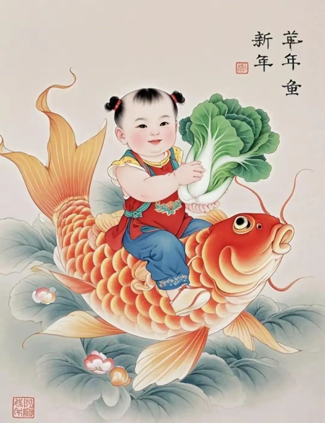 年年有鱼吉祥画