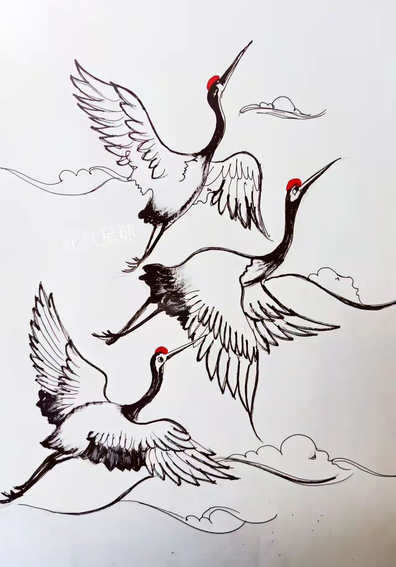 动飞鹤简笔画飞鹤怎么画飞鹤画丹顶鹤黑板报国画飞鹤飞鹤图飞鹤绘画