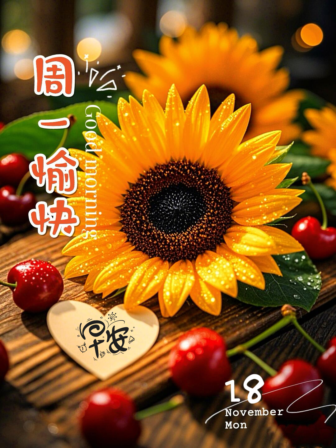 11.18周一早上好,今日最新漂亮早安问候祝福图片