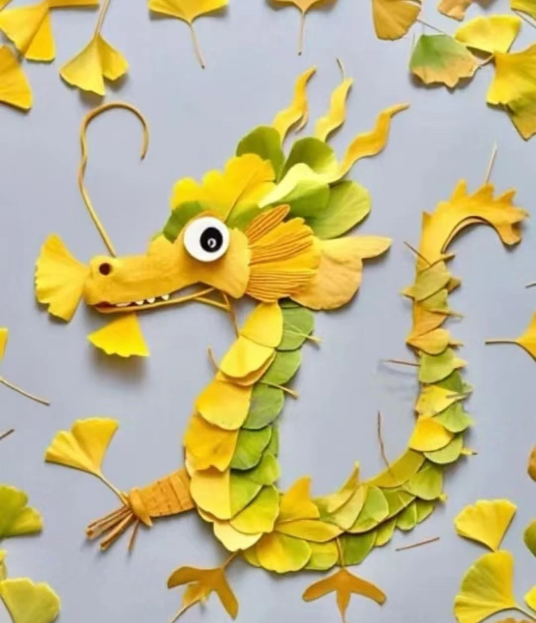 树叶手工拼贴画