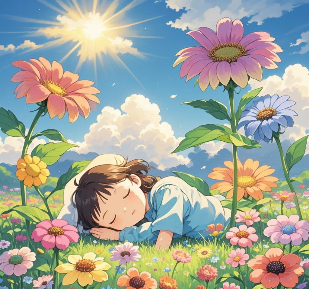 做一个睡在花下的梦, 来去匆匆的日子里, 拥抱阳