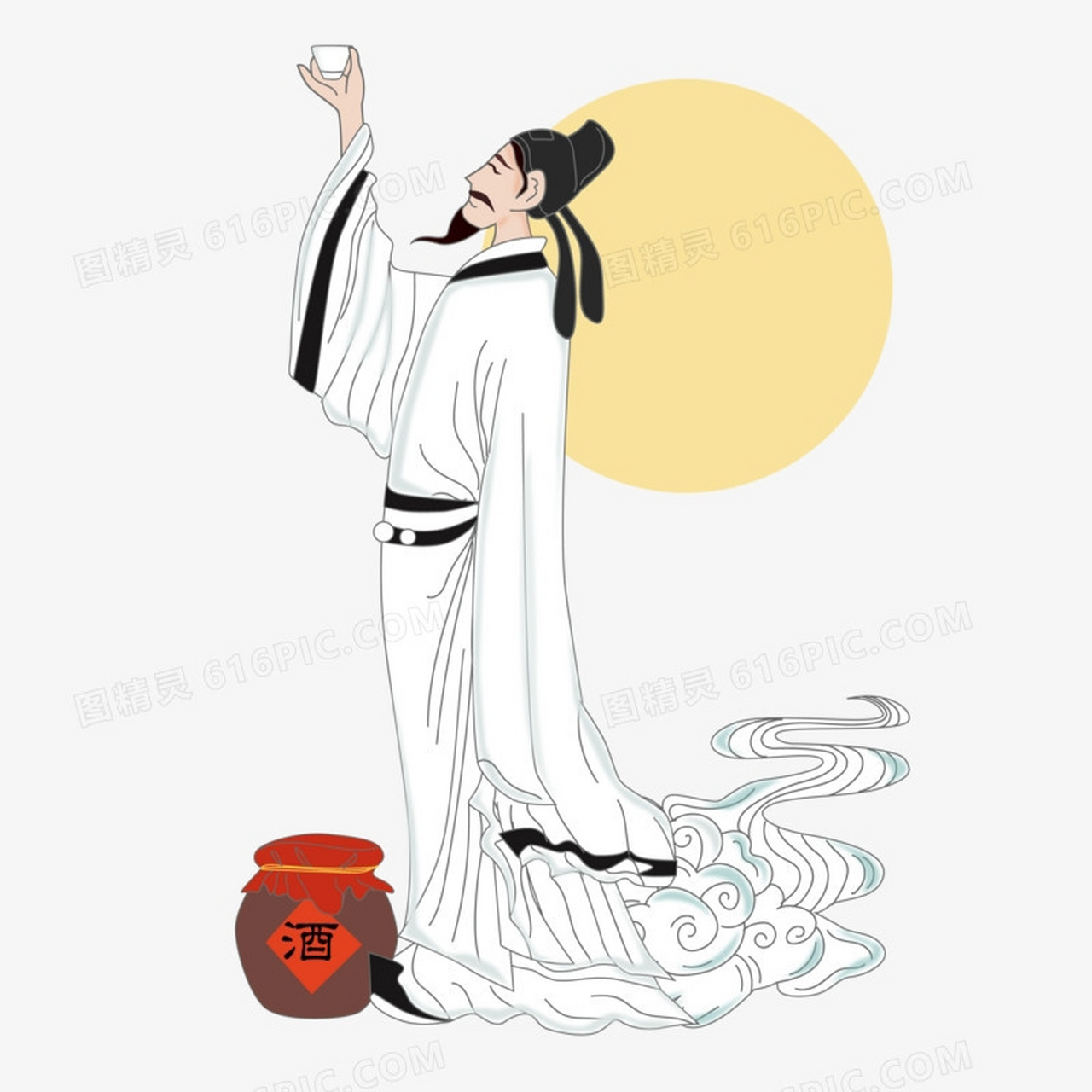 李白(701年-762年) ,字太白,号青莲居士,又号"谪仙人",唐代伟大的浪漫