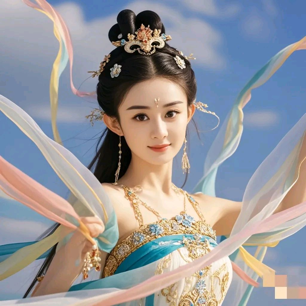 赵丽颖飞天仙女装,扰如落入凡间仙女
