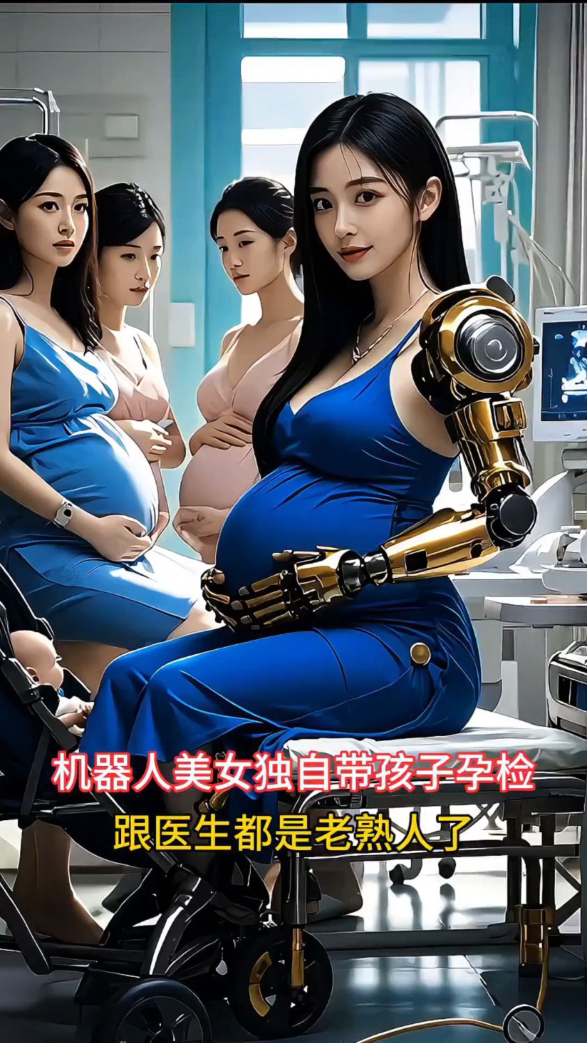 机器人美女独自带孩子孕检