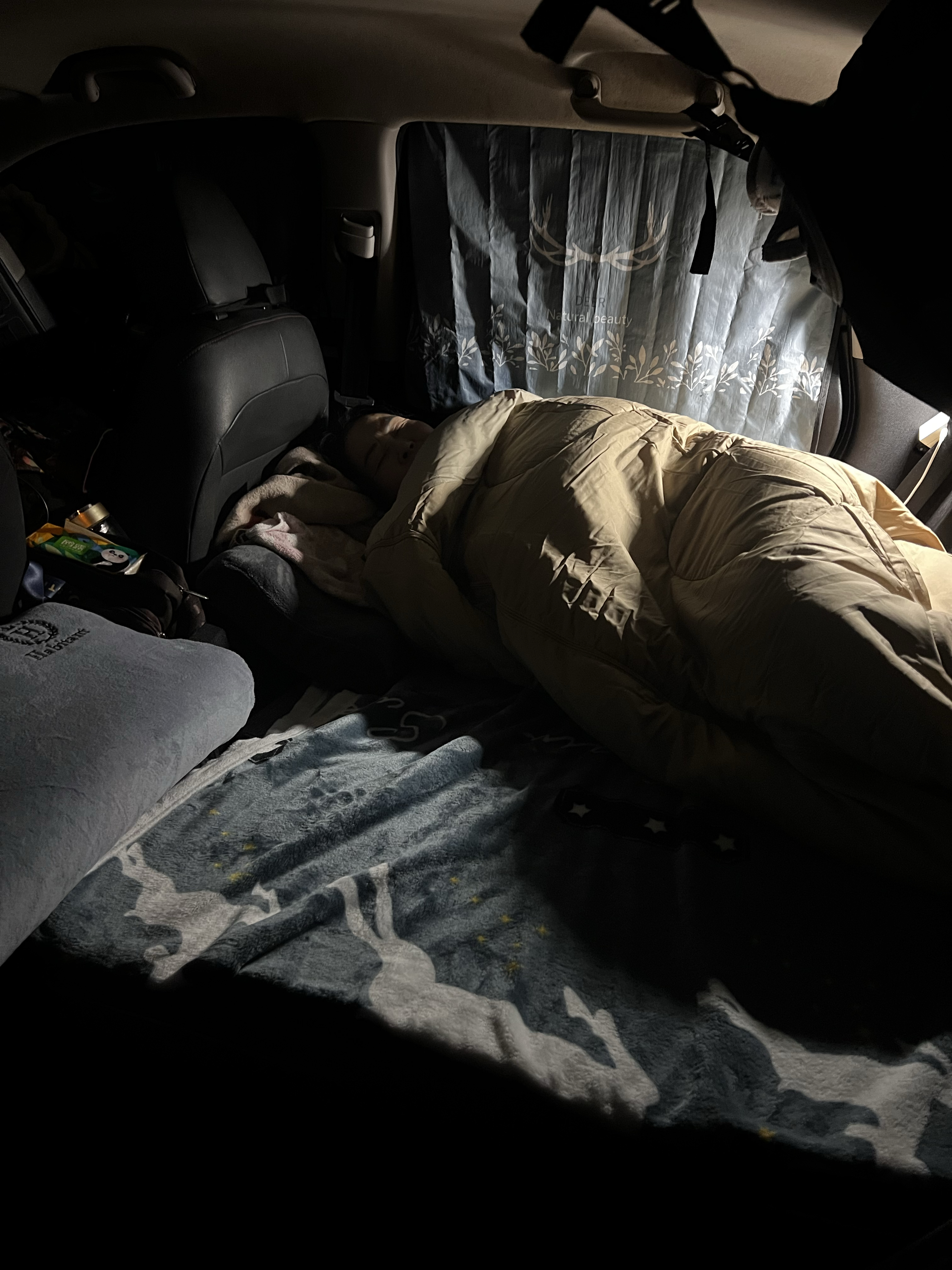 我妈第一次睡车上,说简直太棒了了,太舒服了,终于过上了梦寐以求的