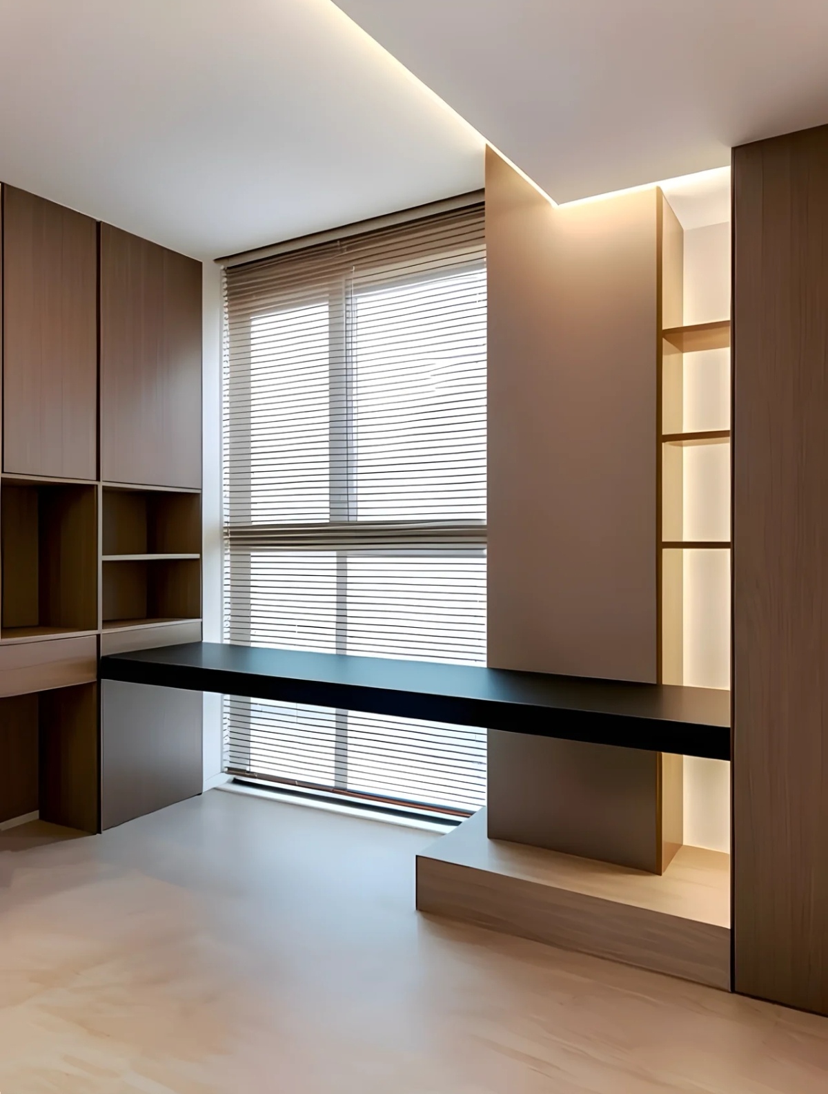 别人炫耀大平层,我炫耀悬空书桌穿插造型～