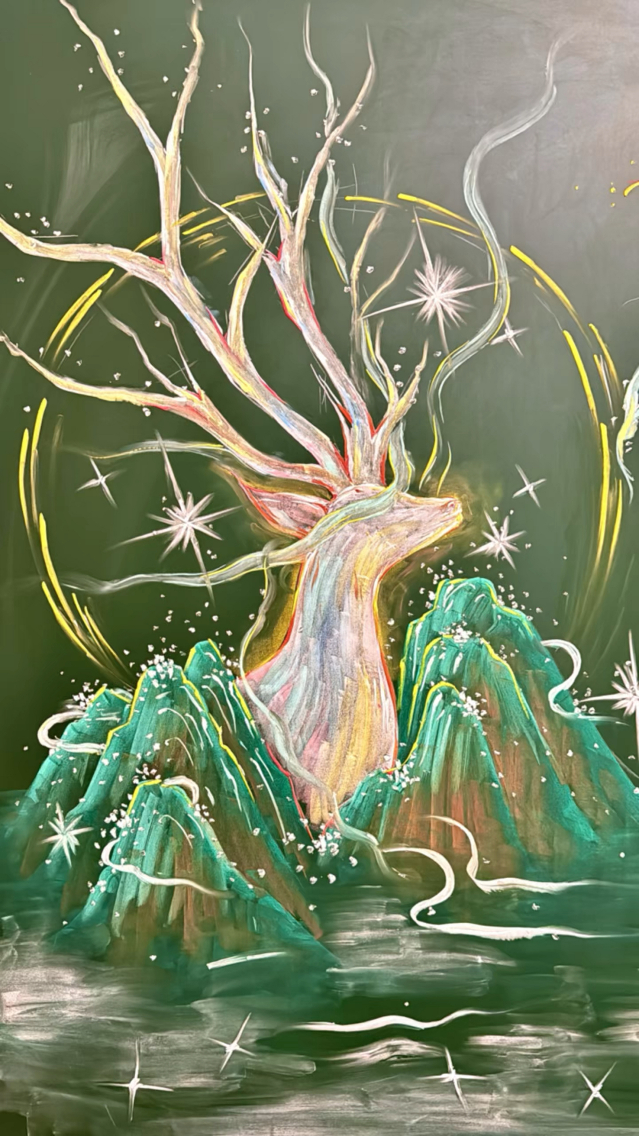 寻鹿黑板报粉笔画分享