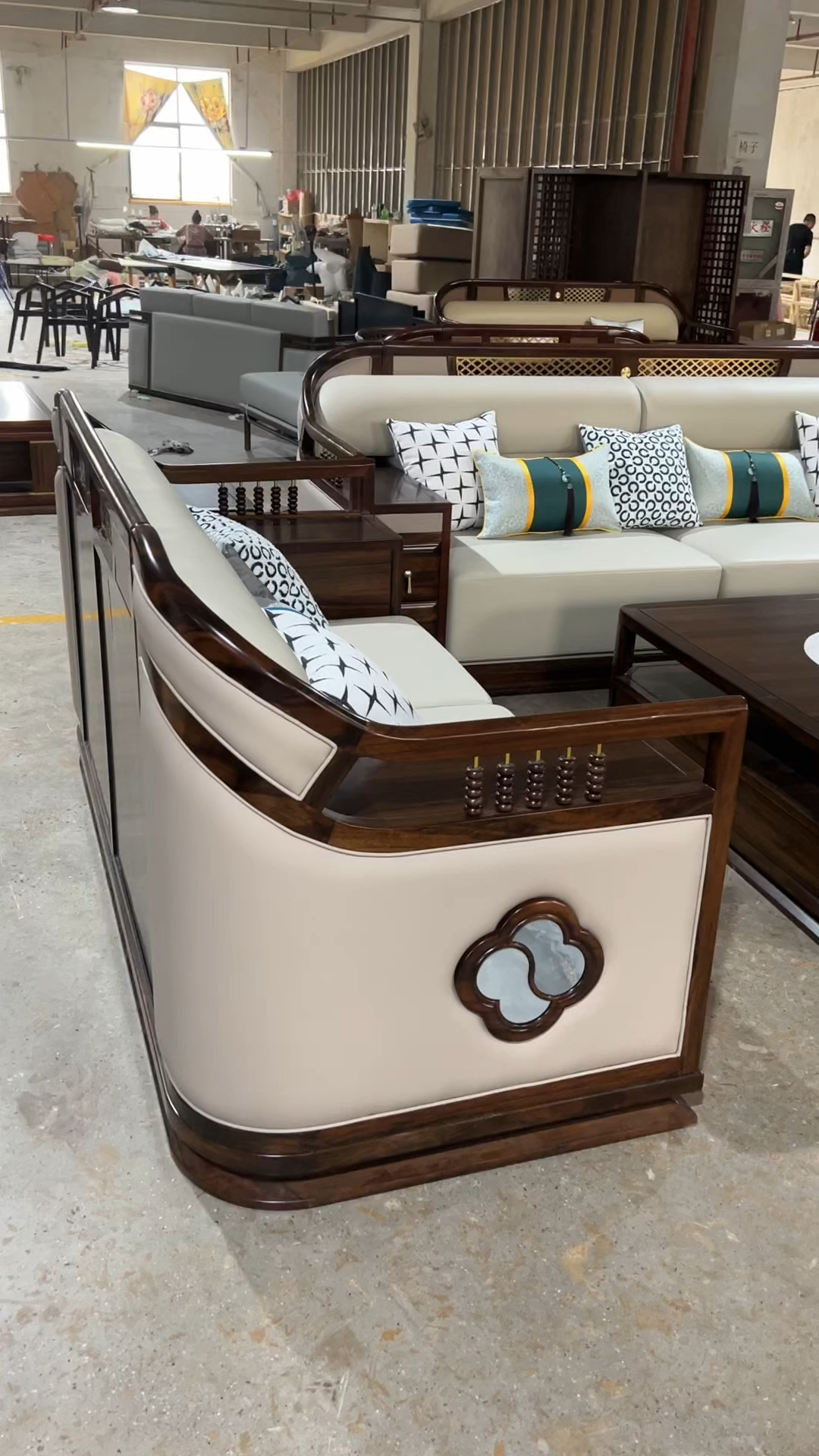 新中式现代轻奢风实木沙发,简约时尚黑檀木客厅沙发,大别墅刚好