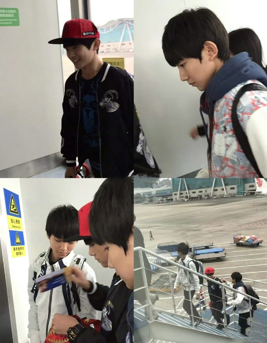 2015年tfboys青涩机场照曝光,王俊凯,王源,易烊千玺早期互动引粉丝泪