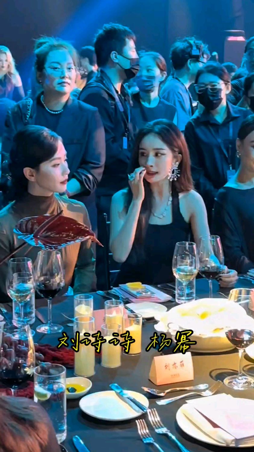 刘诗诗与杨幂同框热聊,两人在灯光的映衬显得格外美丽!