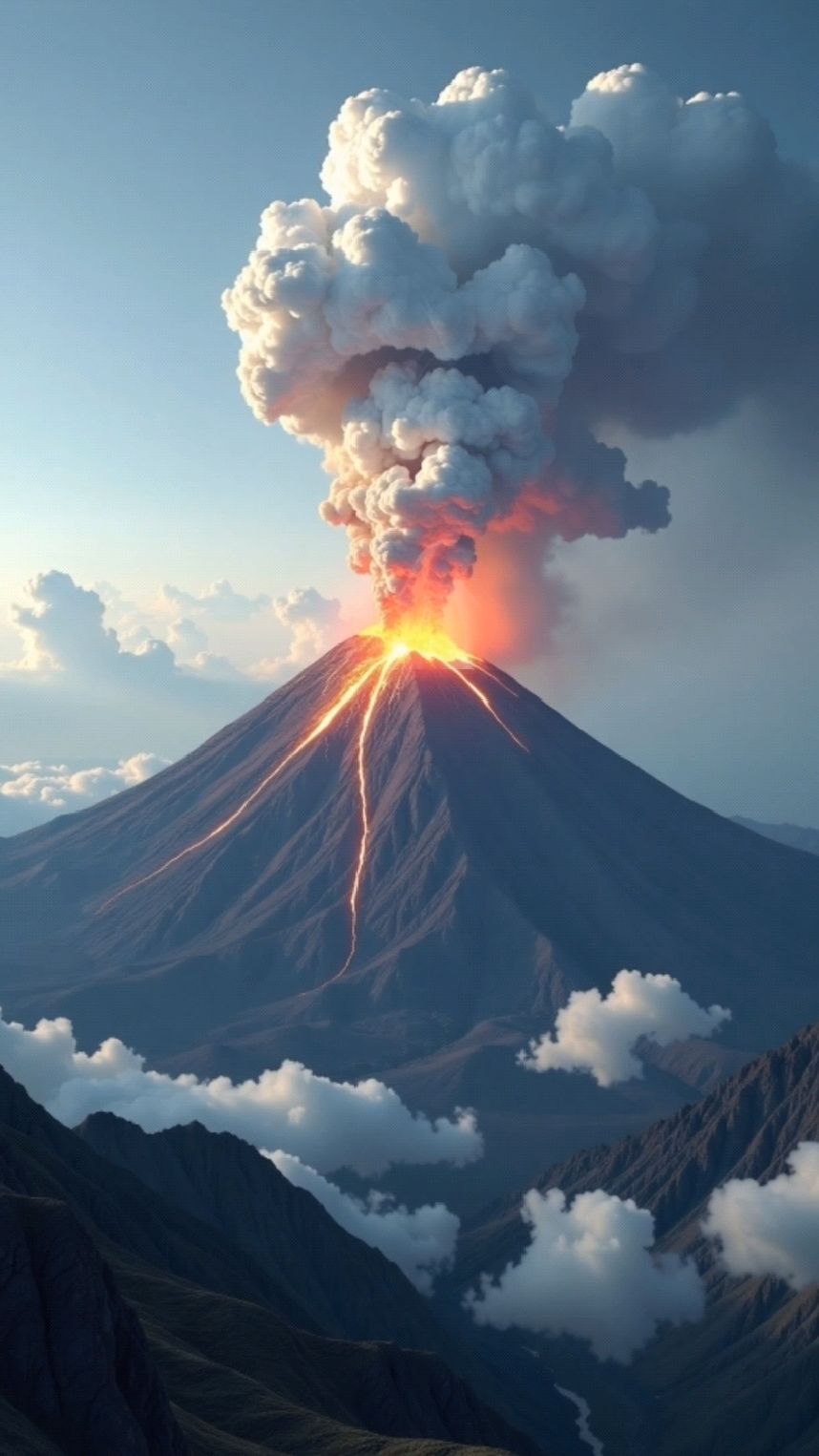 神秘的火山爆发震撼