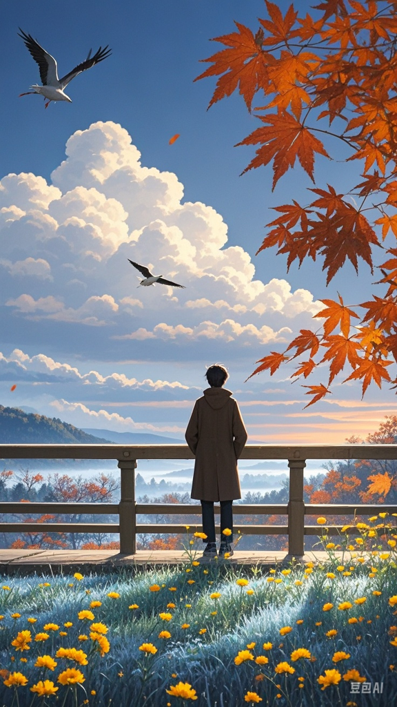 暮云深处思如城锓缦羯 背影图片秋天落独自一个男人走的动漫照片秋深