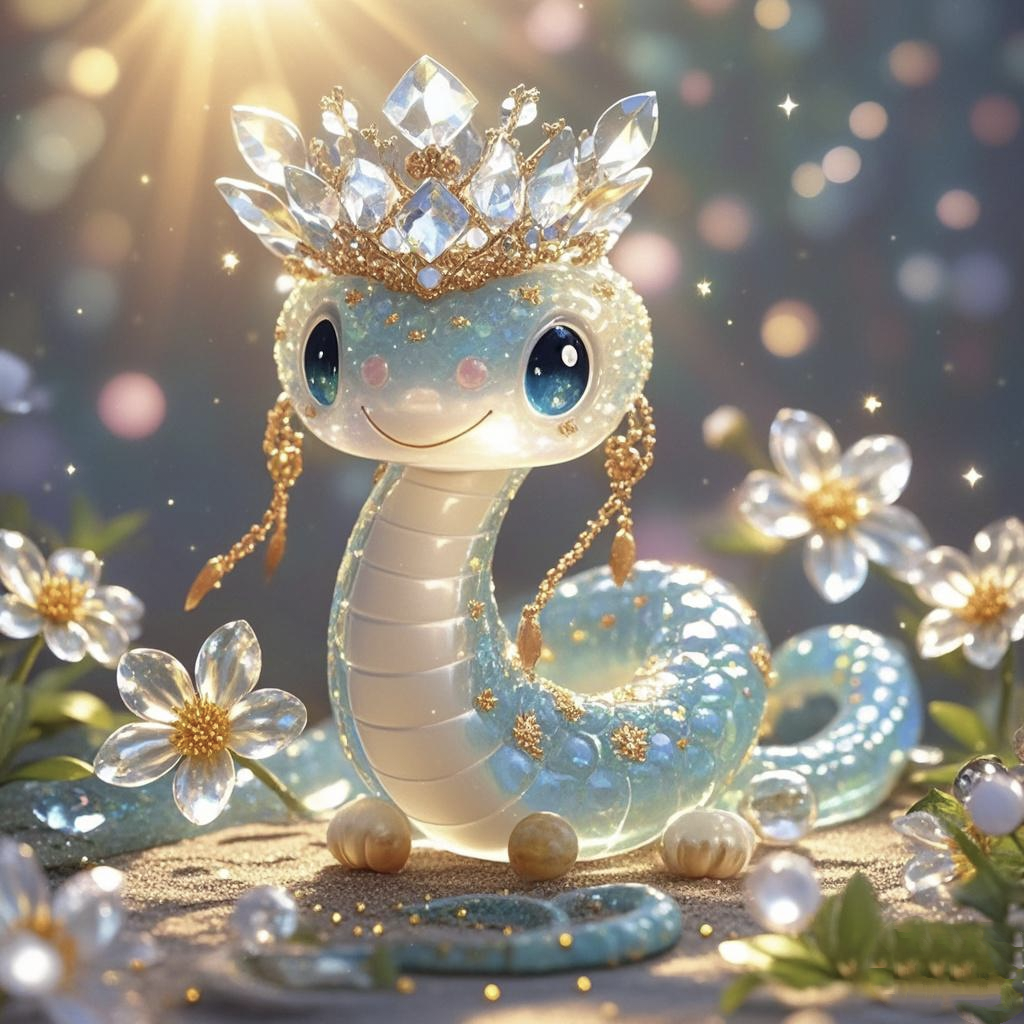 水晶蛇头像第五弹来啦, 萌冠小蛇,好运爆棚