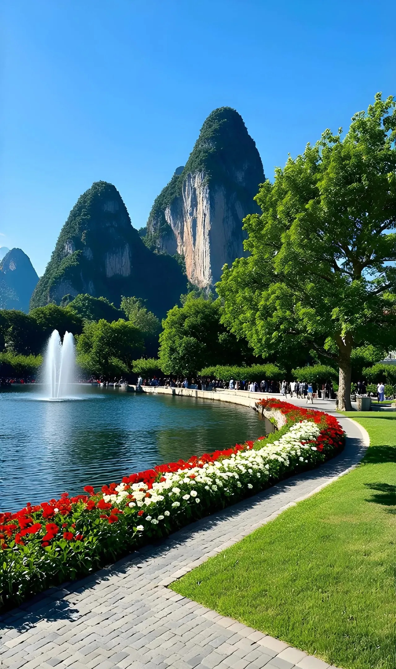 桂林风景.走进桂林漓江公园,漫步山水间