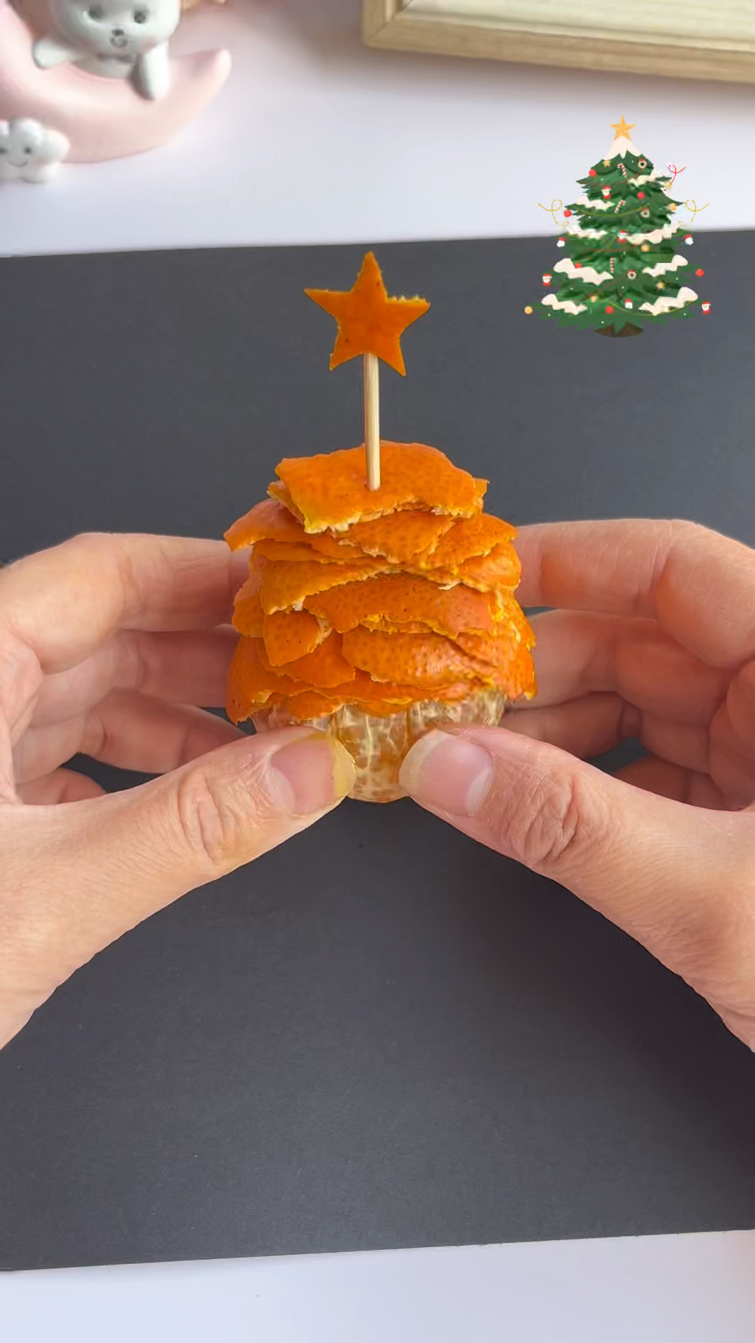 用橘子做一颗圣诞树,满满的仪式感