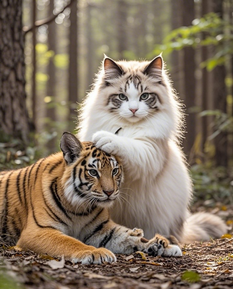 是猫传授了老虎山林生存之道,让老虎有了如今的威风?