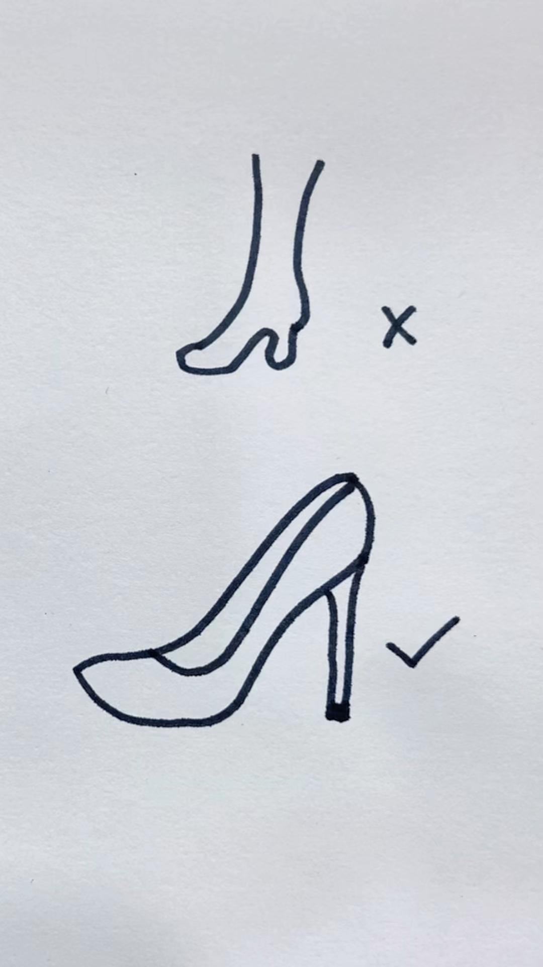 高跟鞋的简单有趣画法