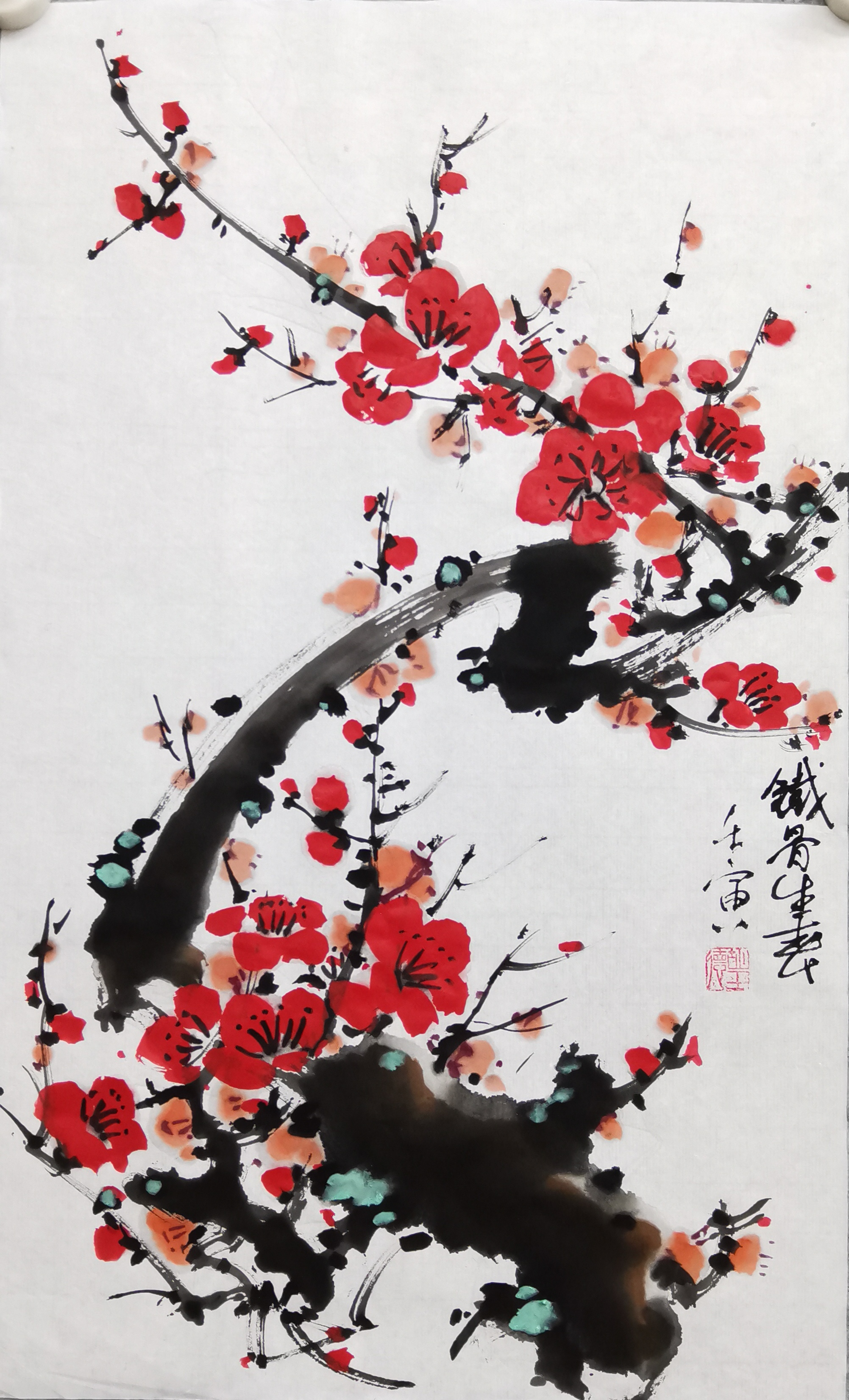 《铁骨生春》梅花国画小写意