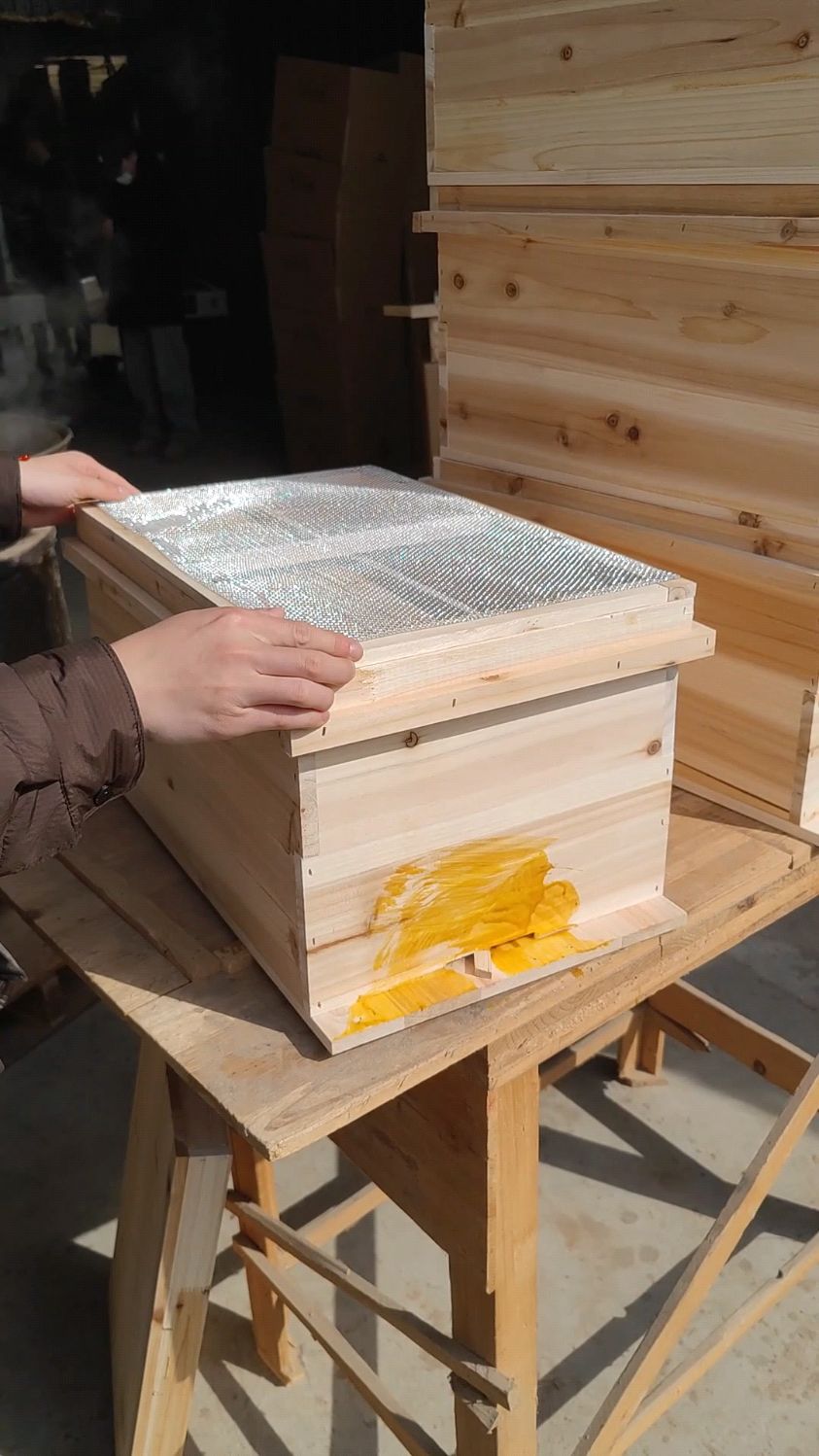 成品蜂箱组装好发货,纯蜂蜡巢础,蜂箱全套成品发货