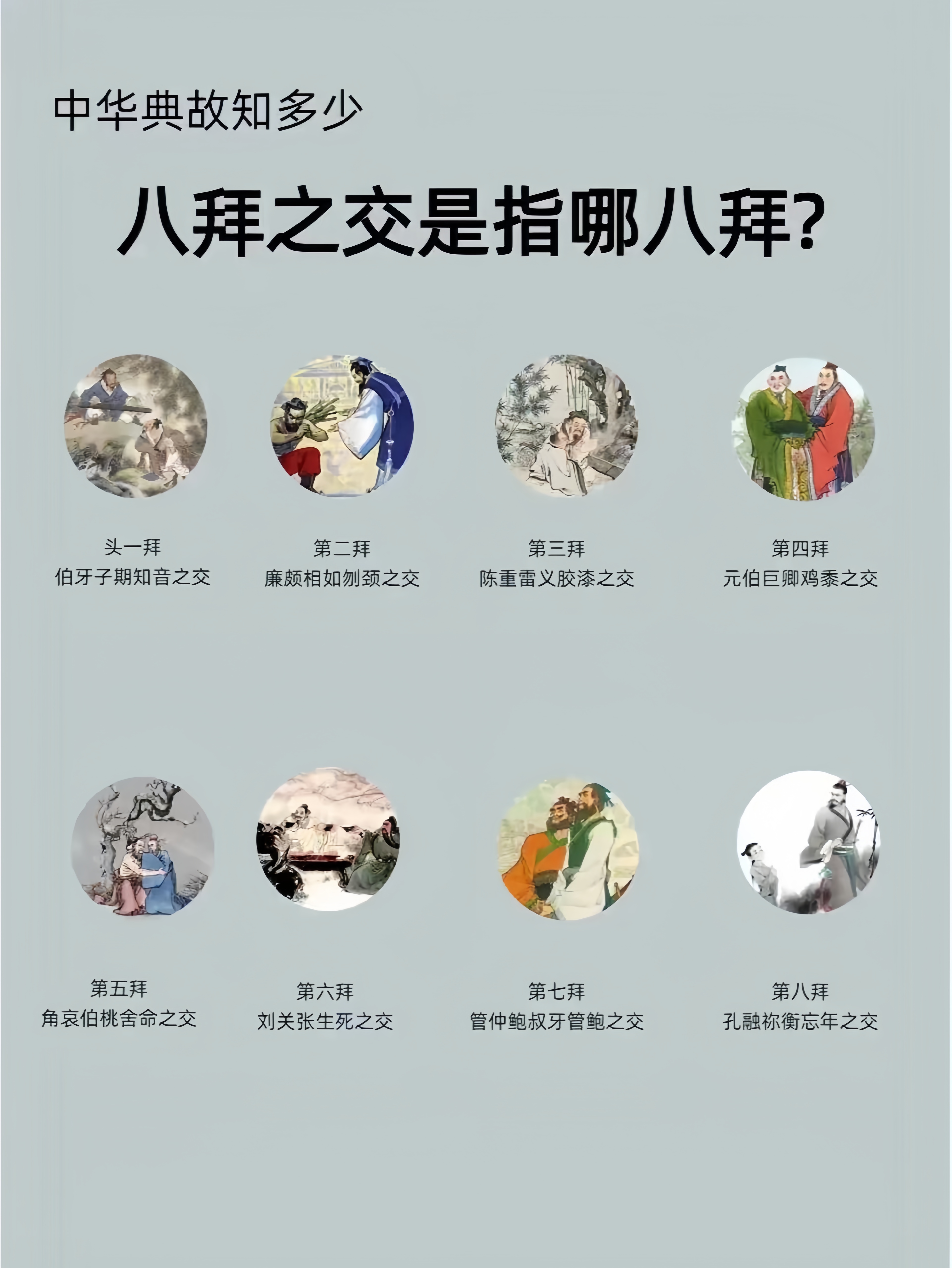 可算涨姿势了,只知道有这个成语,原来八拜有这么多含义,那么潘嘎之交