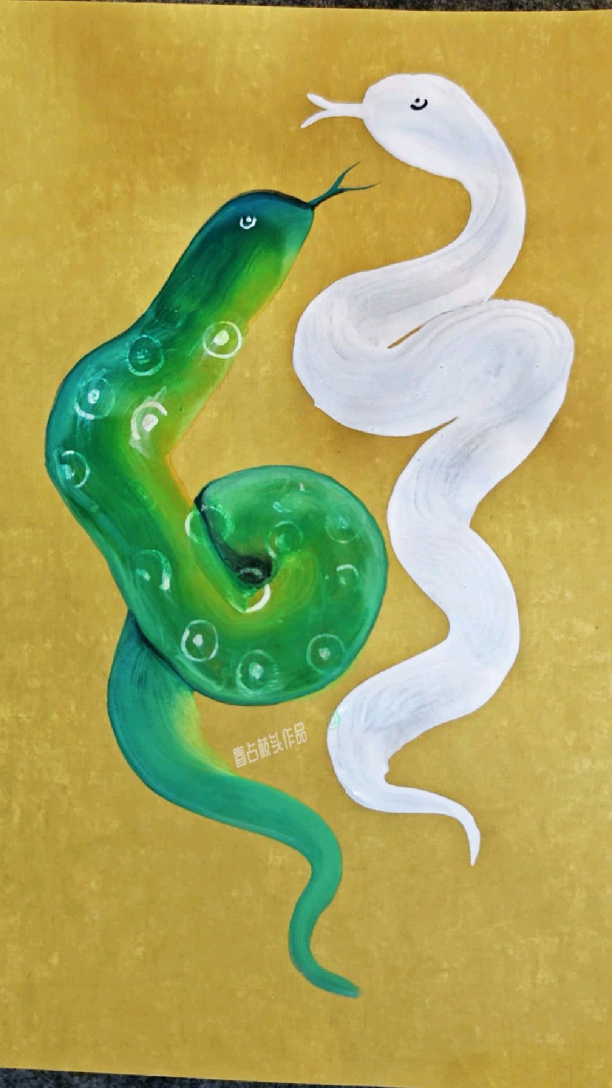 画青蛇和白蛇,一看就会一起画!