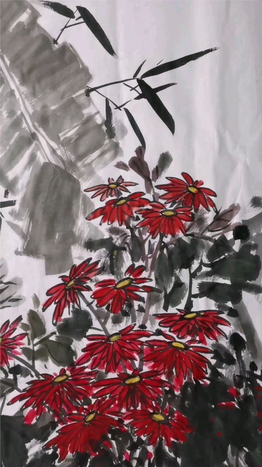 国画新作品山花烂漫