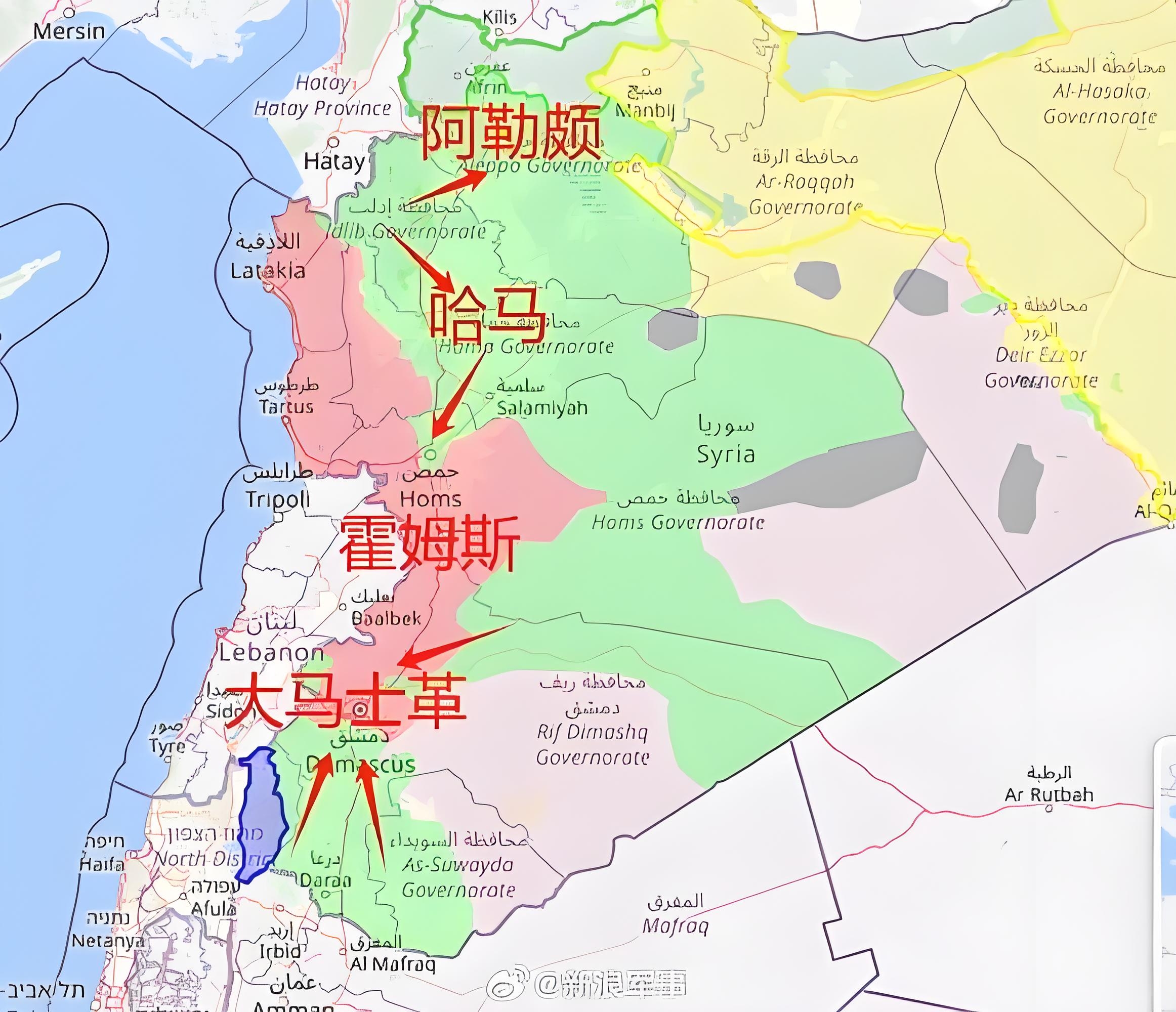 叙利亚周边邻国地图图片