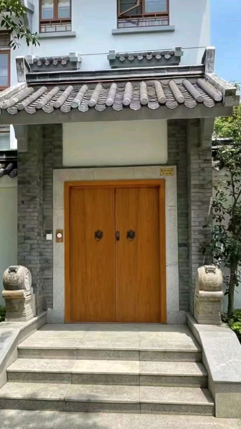 农村自建房别墅庭院门中式四合院仿古实木大门旧房小院改造围墙门