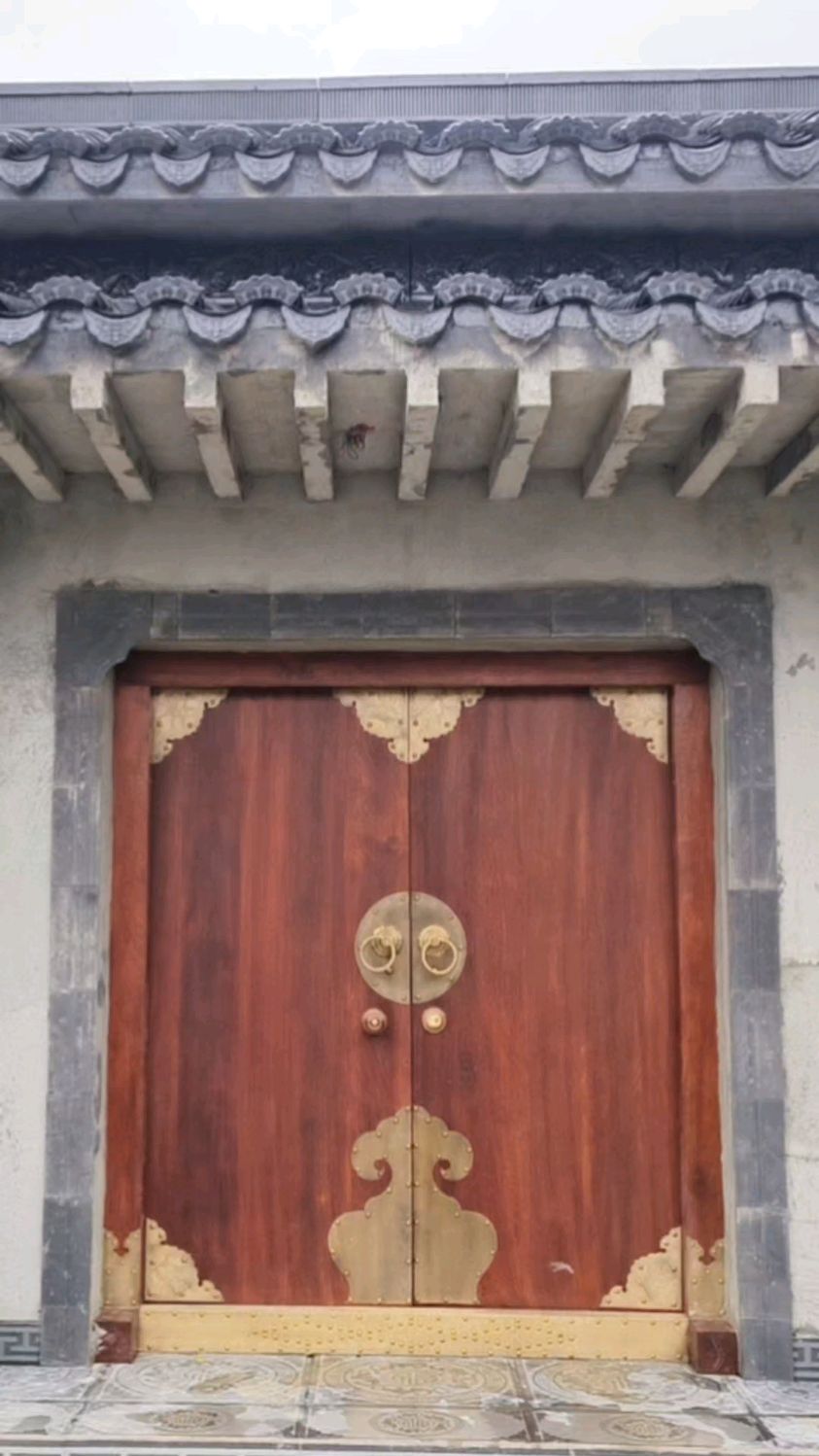 农村自建房别墅庭院大门中式四合院仿古实木大门入户门款式推荐
