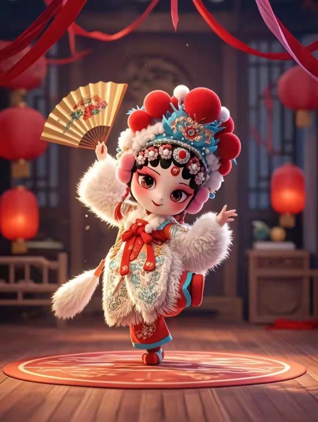可爱q版国潮戏曲京剧美人头像#动态连更挑战